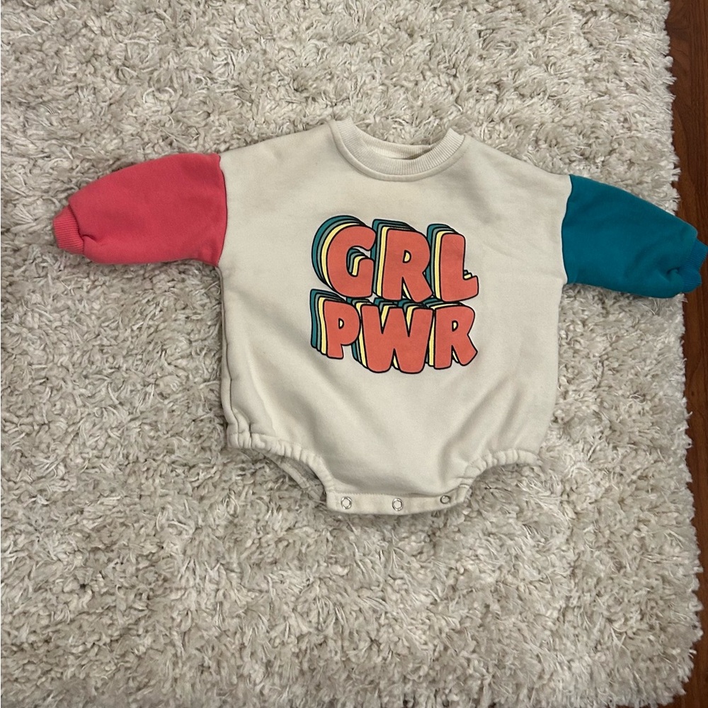 Colorful GRL PWR Baby Onesie